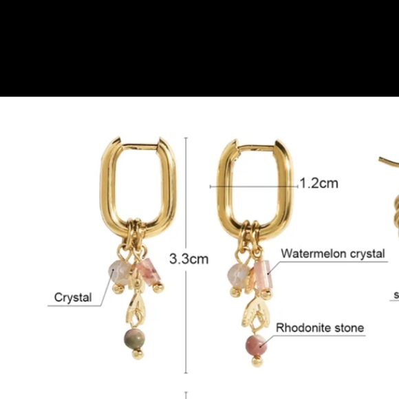 14k gold leaf dangle earrings - Picture 2 of 3